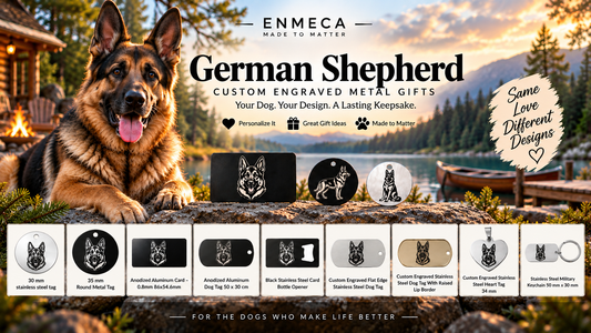 German Shepherd Gift Ideas: Personalized Engraved Metal Keepsakes