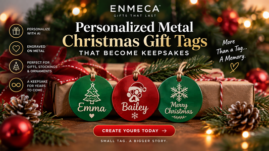 Personalized 35 mm Metal Christmas Gift Tags That Become Keepsakes