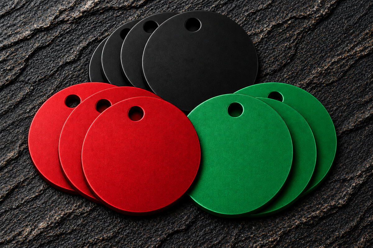 Custom Engraved 35 mm Round Metal Tag
