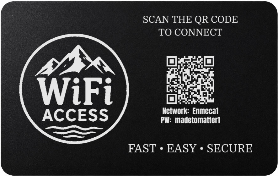 Custom Engraved Wi-Fi QR Code Card | Personalized Metal WiFi Password Sign | Guest Network Card