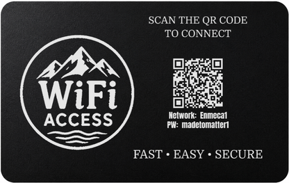 Custom Engraved Wi-Fi QR Code Card | Personalized Metal WiFi Password Sign | Guest Network Card