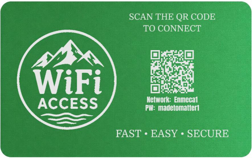Custom Engraved Wi-Fi QR Code Card | Personalized Metal WiFi Password Sign | Guest Network Card