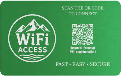 Custom Engraved Wi-Fi QR Code Card | Personalized Metal WiFi Password Sign | Guest Network Card
