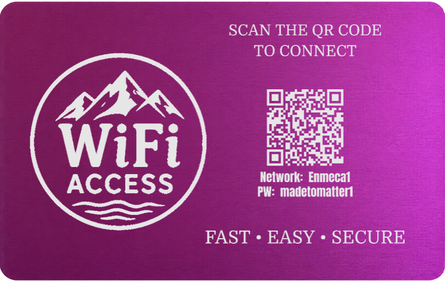 Custom Engraved Wi-Fi QR Code Card | Personalized Metal WiFi Password Sign | Guest Network Card