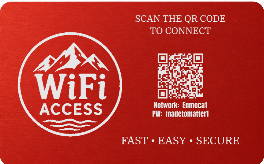 Custom Engraved Wi-Fi QR Code Card | Personalized Metal WiFi Password Sign | Guest Network Card