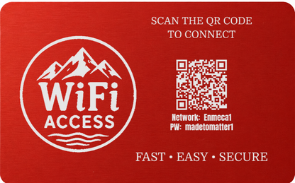Custom Engraved Wi-Fi QR Code Card | Personalized Metal WiFi Password Sign | Guest Network Card
