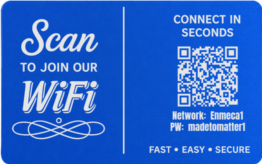 Custom Engraved Wi-Fi QR Code Card | Personalized Metal WiFi Password Sign | Guest Network Card