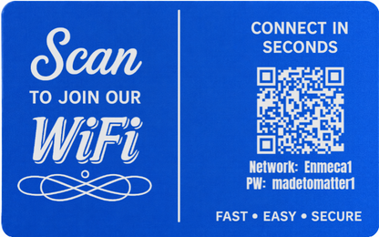 Custom Engraved Wi-Fi QR Code Card | Personalized Metal WiFi Password Sign | Guest Network Card
