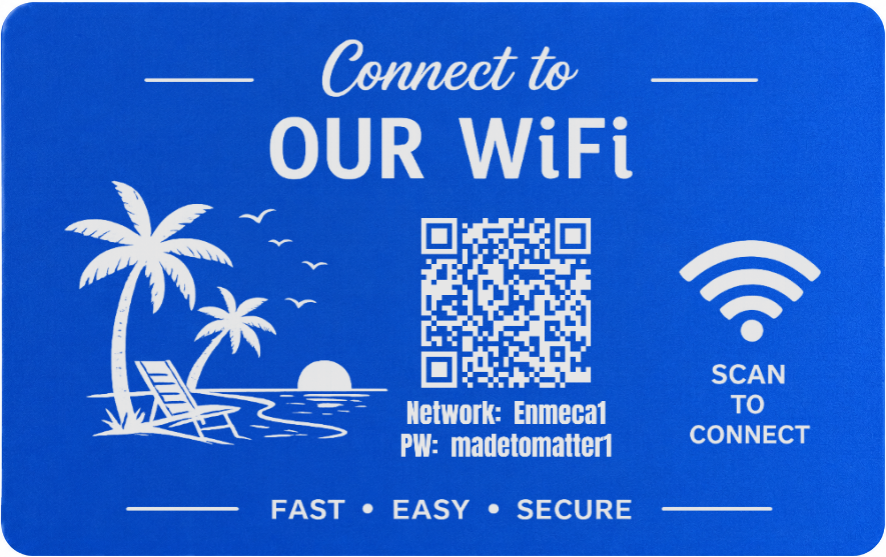 Custom Engraved Wi-Fi QR Code Card | Personalized Metal WiFi Password Sign | Guest Network Card