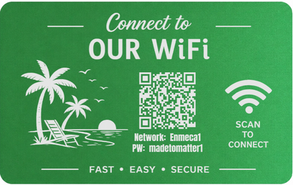 Custom Engraved Wi-Fi QR Code Card | Personalized Metal WiFi Password Sign | Guest Network Card