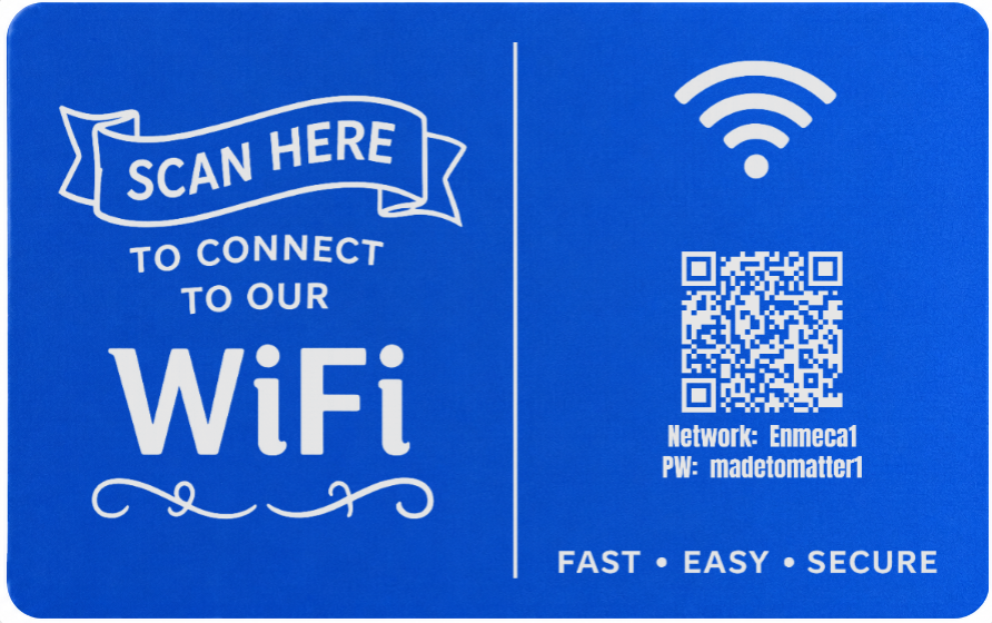 Custom Engraved Wi-Fi QR Code Card | Personalized Metal WiFi Password Sign | Guest Network Card