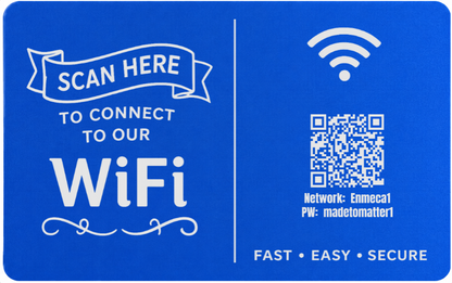 Custom Engraved Wi-Fi QR Code Card | Personalized Metal WiFi Password Sign | Guest Network Card