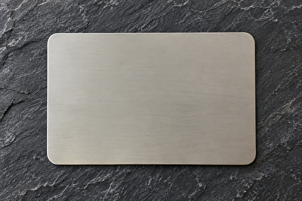 Custom Engraved Stainless Steel Card – 86 × 54 mm (1 mm thick)