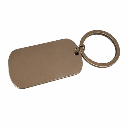 Custom Engraved Stainless Steel Military Keychain Tag (50x30mm)