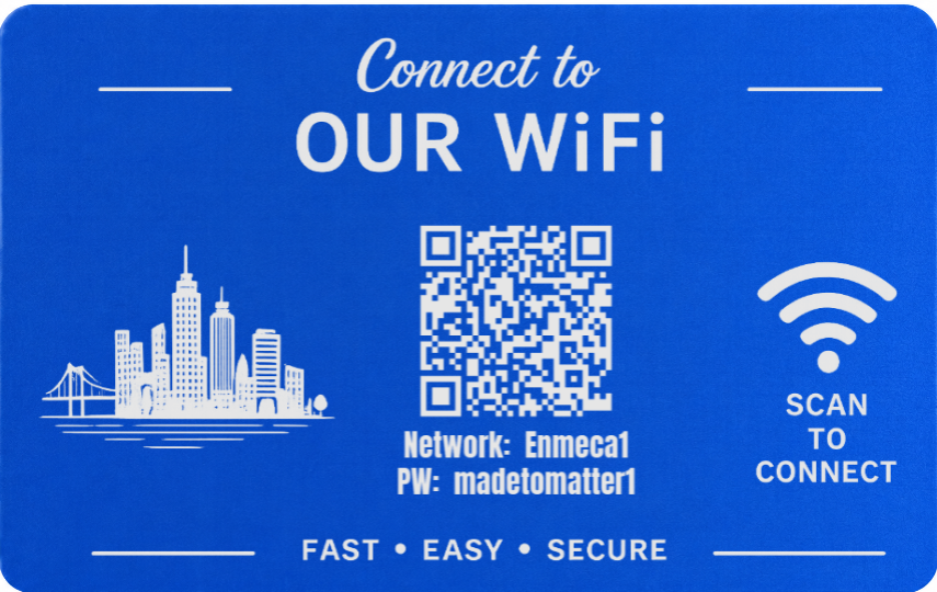 Custom Engraved Wi-Fi QR Code Card | Personalized Metal WiFi Password Sign | Guest Network Card
