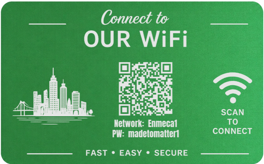 Custom Engraved Wi-Fi QR Code Card | Personalized Metal WiFi Password Sign | Guest Network Card