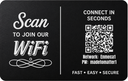Custom Engraved Wi-Fi QR Code Card | Personalized Metal WiFi Password Sign | Guest Network Card