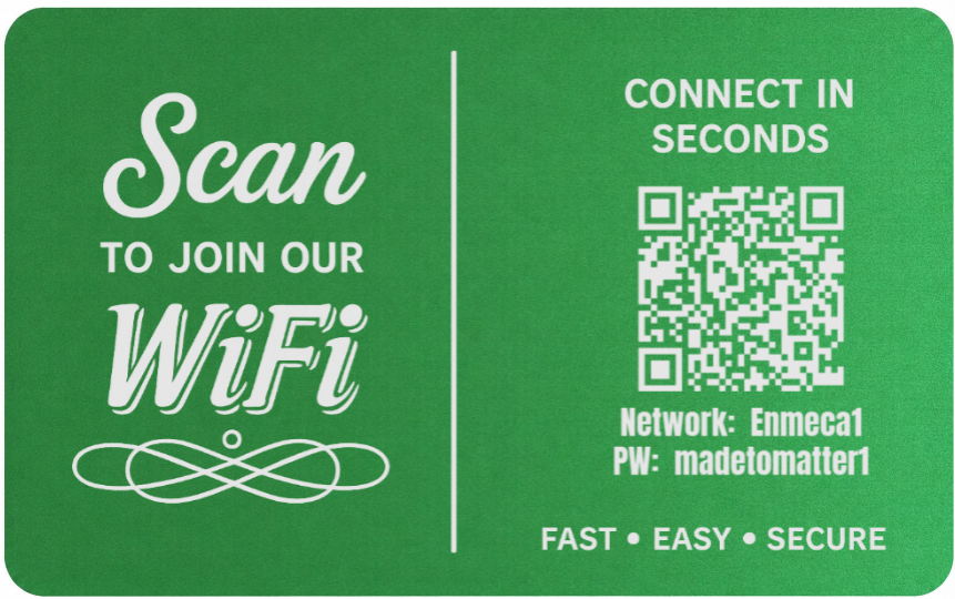 Custom Engraved Wi-Fi QR Code Card | Personalized Metal WiFi Password Sign | Guest Network Card