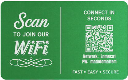 Custom Engraved Wi-Fi QR Code Card | Personalized Metal WiFi Password Sign | Guest Network Card