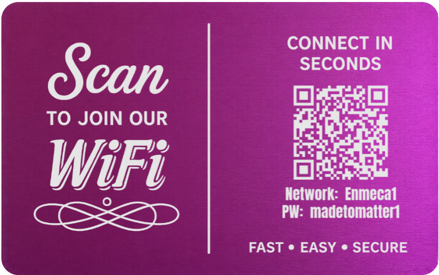 Custom Engraved Wi-Fi QR Code Card | Personalized Metal WiFi Password Sign | Guest Network Card