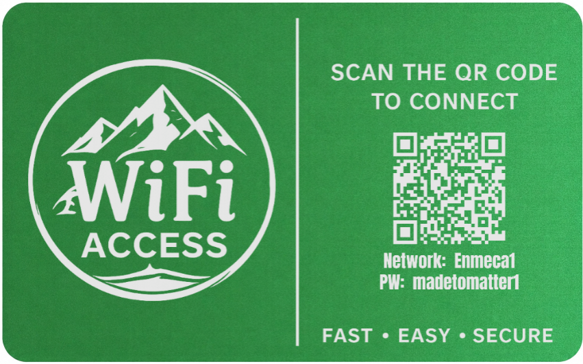 Custom Engraved Wi-Fi QR Code Card | Personalized Metal WiFi Password Sign | Guest Network Card