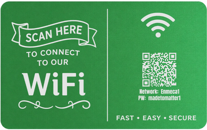 Custom Engraved Wi-Fi QR Code Card | Personalized Metal WiFi Password Sign | Guest Network Card