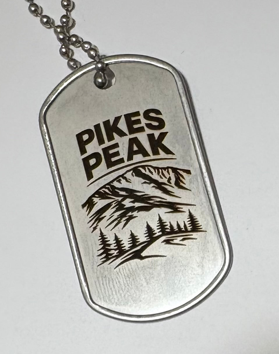 Pikes Peak Stainless Steel Dog Tag – Mountain Summit Keepsake