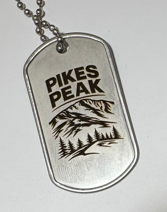 Pikes Peak Stainless Steel Dog Tag – Mountain Summit Keepsake
