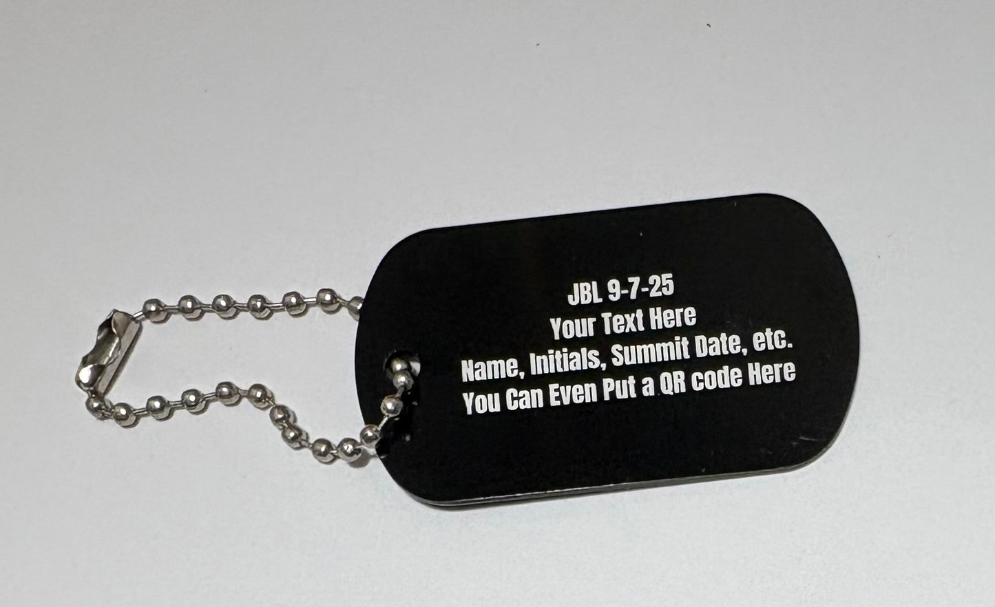 Pikes Peak Black Aluminum Dog Tag – Mountain Summit Keepsake