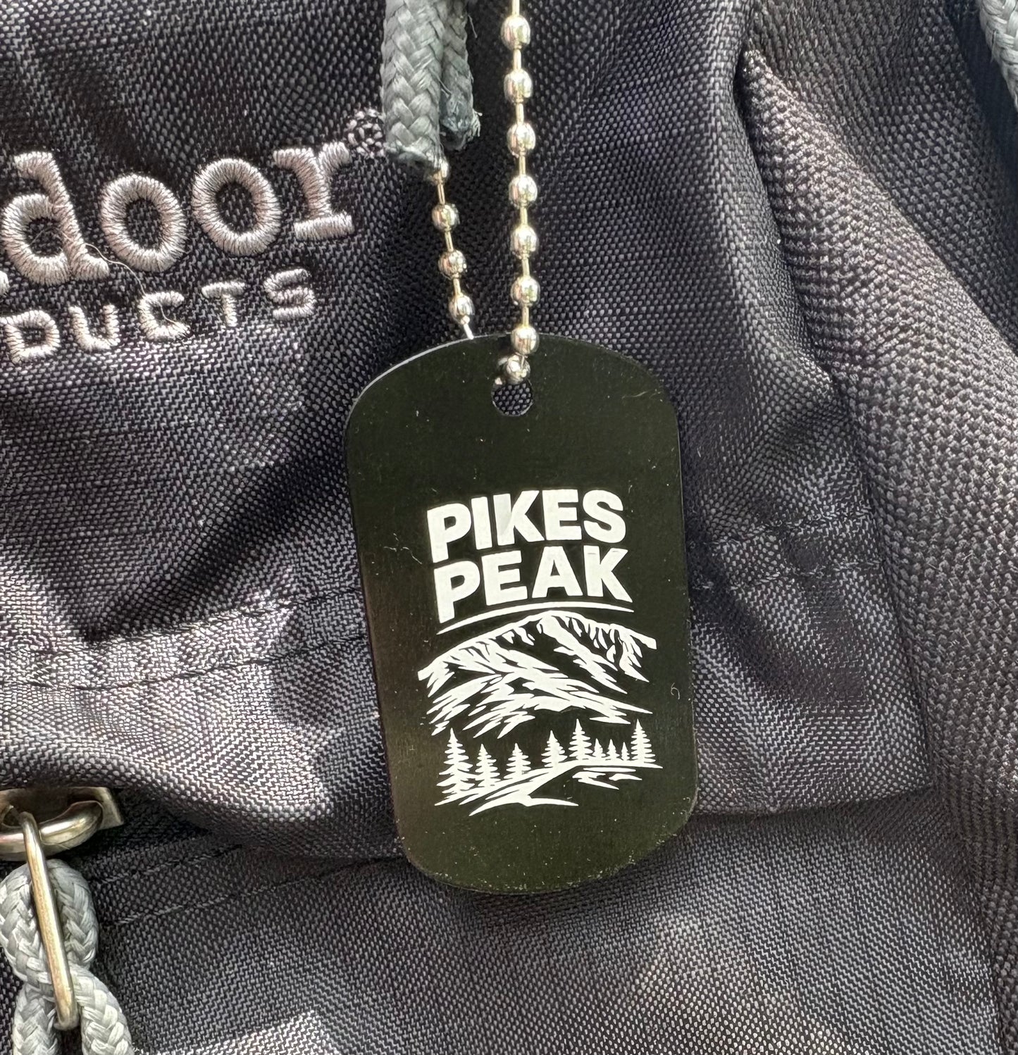 Pikes Peak Black Aluminum Dog Tag – Mountain Summit Keepsake