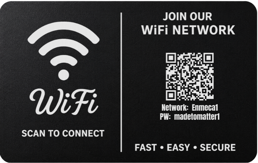 Custom Engraved Wi-Fi QR Code Card | Personalized Metal WiFi Password Sign | Guest Network Card
