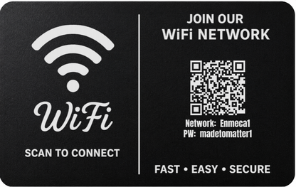 Custom Engraved Wi-Fi QR Code Card | Personalized Metal WiFi Password Sign | Guest Network Card