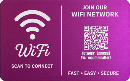 Custom Engraved Wi-Fi QR Code Card | Personalized Metal WiFi Password Sign | Guest Network Card