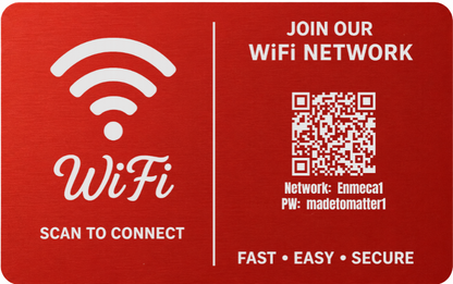 Custom Engraved Wi-Fi QR Code Card | Personalized Metal WiFi Password Sign | Guest Network Card
