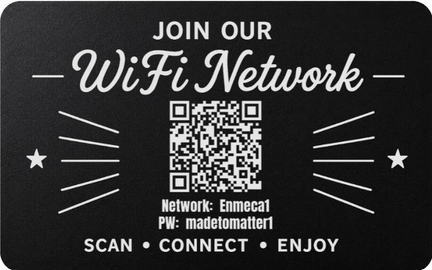 Custom Engraved Wi-Fi QR Code Card | Personalized Metal WiFi Password Sign | Guest Network Card