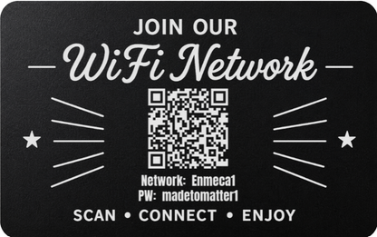 Custom Engraved Wi-Fi QR Code Card | Personalized Metal WiFi Password Sign | Guest Network Card