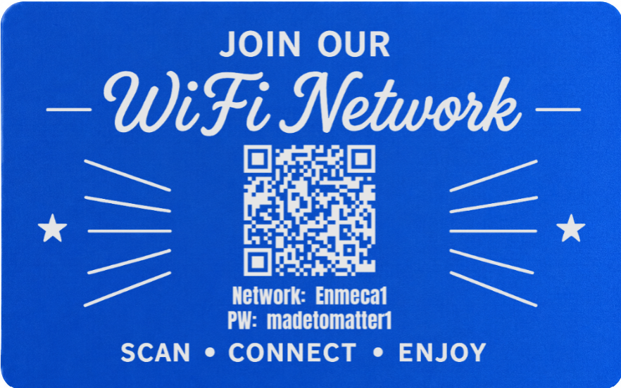Custom Engraved Wi-Fi QR Code Card | Personalized Metal WiFi Password Sign | Guest Network Card