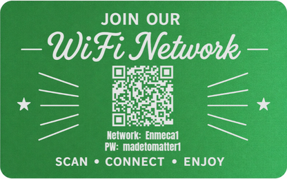 Custom Engraved Wi-Fi QR Code Card | Personalized Metal WiFi Password Sign | Guest Network Card