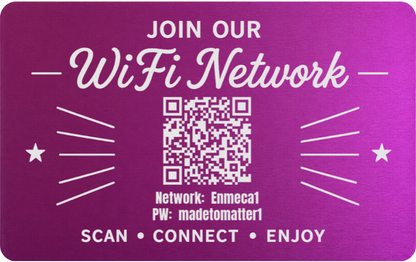 Custom Engraved Wi-Fi QR Code Card | Personalized Metal WiFi Password Sign | Guest Network Card