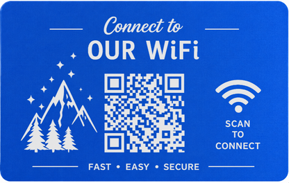 Custom Engraved Wi-Fi QR Code Card | Personalized Metal WiFi Password Sign | Guest Network Card