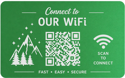 Custom Engraved Wi-Fi QR Code Card | Personalized Metal WiFi Password Sign | Guest Network Card