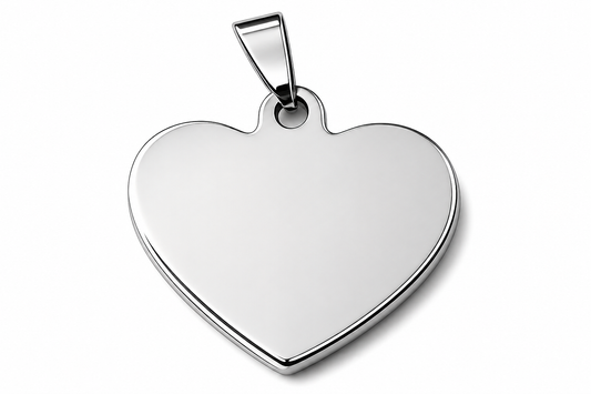 Custom Engraved Stainless Steel Heart Tag