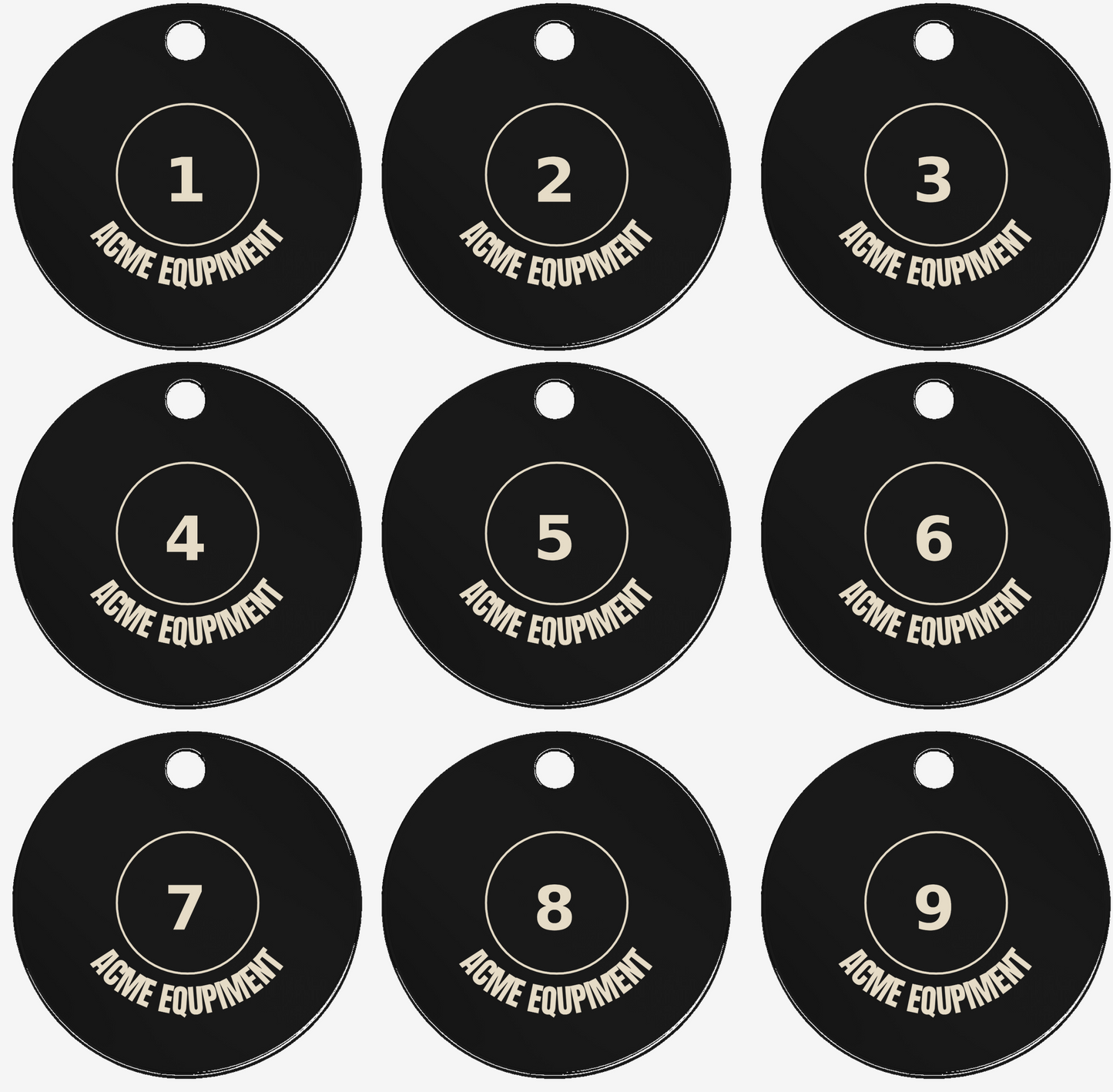 Custom Engraved 35 mm Equipment Tags