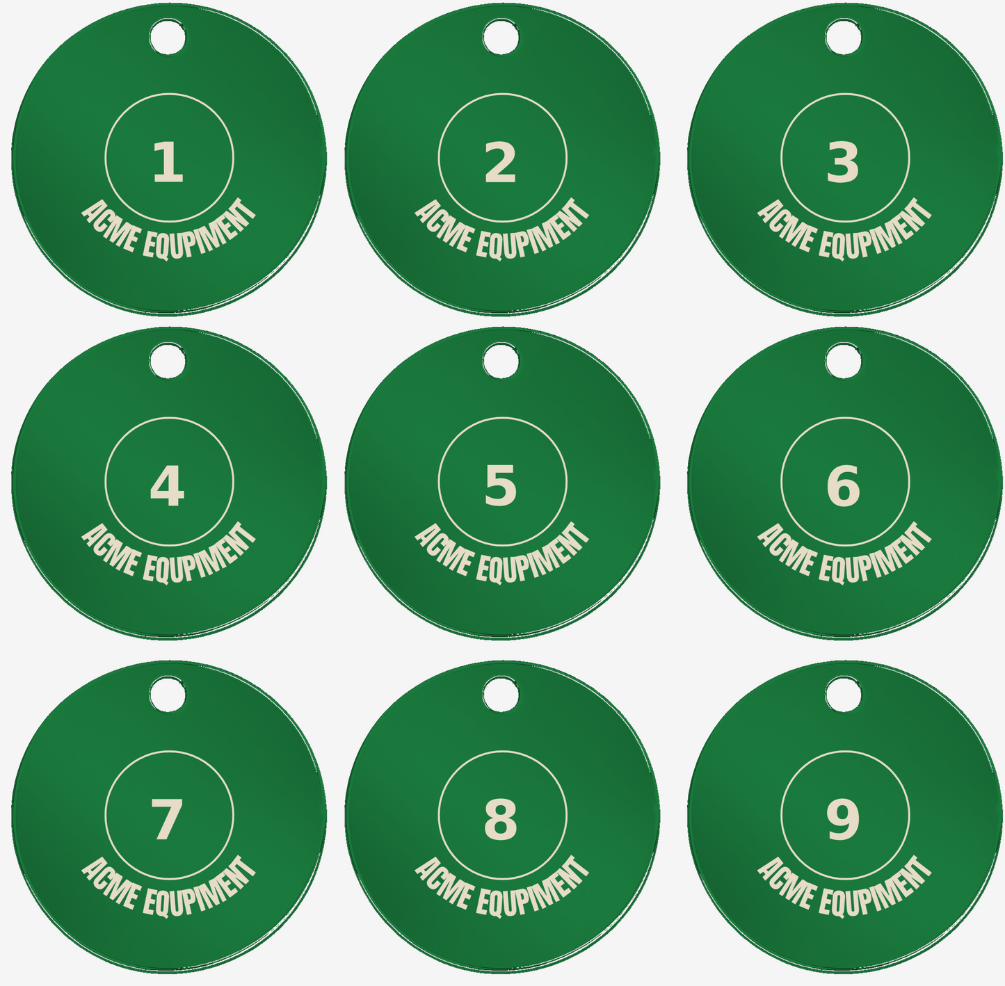 Custom Engraved 35 mm Equipment Tags