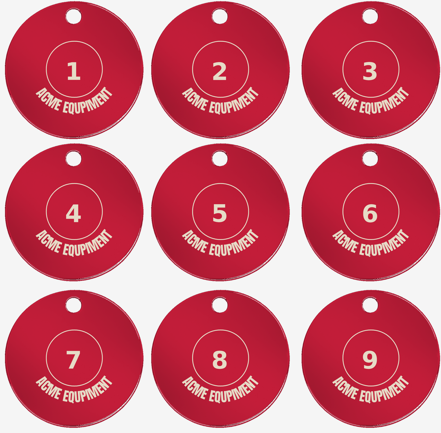 Custom Engraved 35 mm Equipment Tags