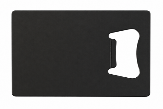 Custom Engraved Stainless Steel Card Bottle Opener – Black