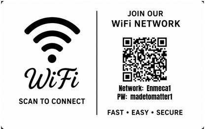 Custom Engraved Wi-Fi QR Code Card | Personalized Metal WiFi Password Sign | Guest Network Card