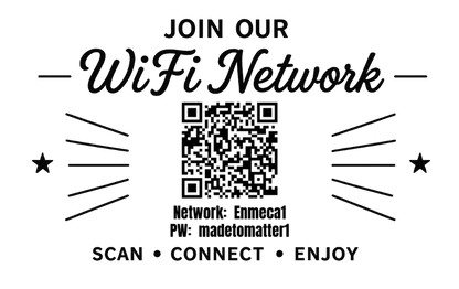 Custom Engraved Wi-Fi QR Code Card | Personalized Metal WiFi Password Sign | Guest Network Card