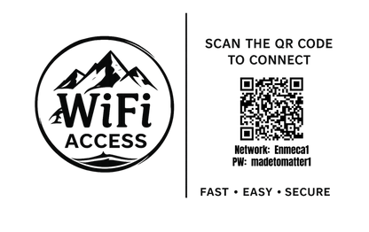 Custom Engraved Wi-Fi QR Code Card | Personalized Metal WiFi Password Sign | Guest Network Card